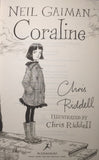 9781408841754 Coraline by Neil Gaiman, signed & illustrated by Chris Riddell
